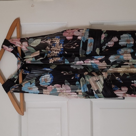 Adrianna Papell Floral Maxi Dress - Black and Blue - Picture 9 of 16